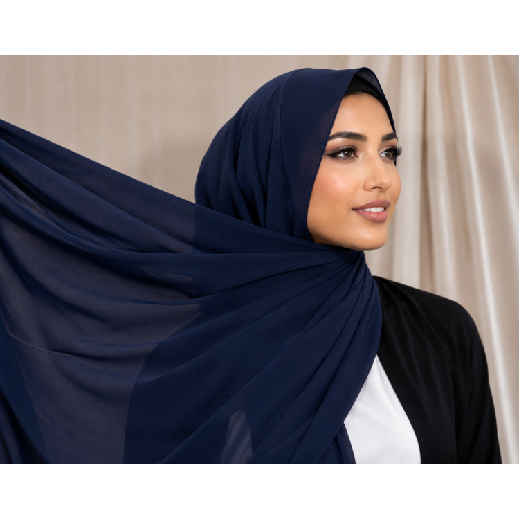 Foulard Chiffon _ Bleu  Marine