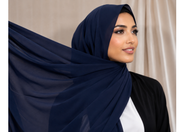 Foulard Chiffon _ Bleu  Marine
