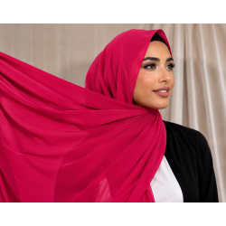 Foulard chiffon_ Rose Fuchsia Clair