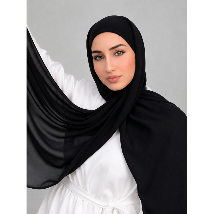 Foulard Chiffon _ Noir