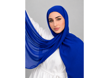 Foulard chiffon_ Bleu Roi