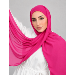 Foulard chiffon_ Rose Fuchsia Clair