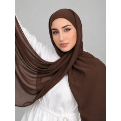 Foulard chiffon_ Marron Chocolat