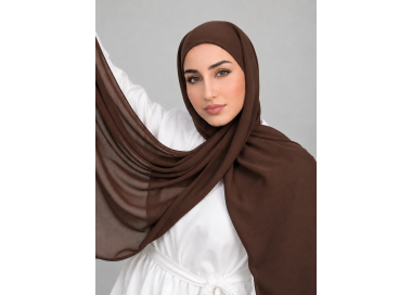 Foulard chiffon_ Marron Chocolat