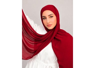Foulard Chiffon _ Rouge Bourdeau