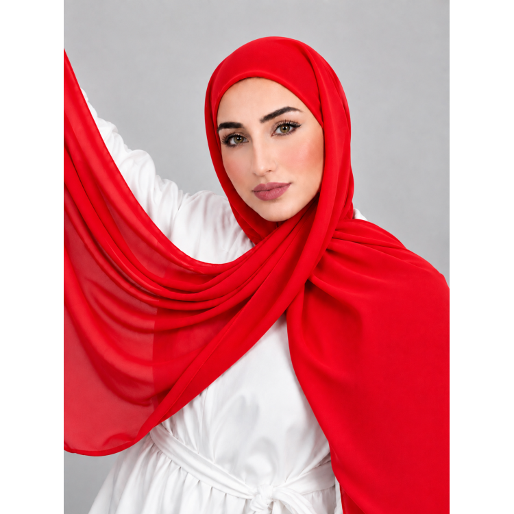 Foulard Chiffon _ Rouge