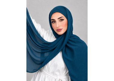 Foulard Chiffon _ Blue Peacock