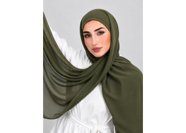 Foulard Chiffon _ Vert Olive