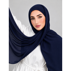 Foulard Chiffon _ Bleu  Marine