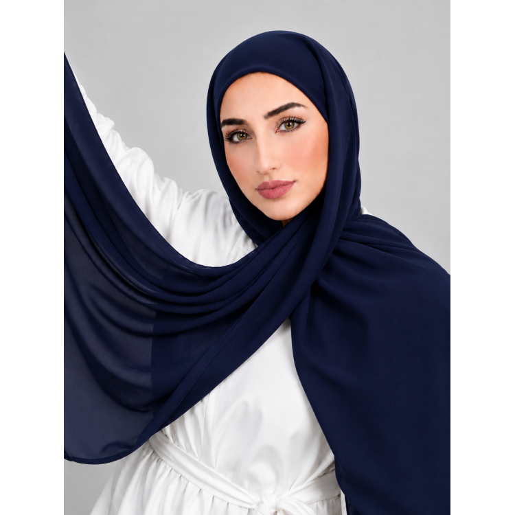 Foulard Chiffon _ Bleu  Marine
